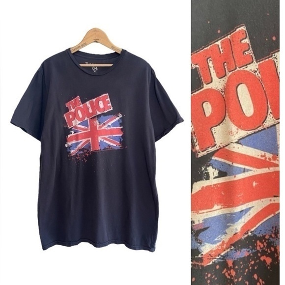 Blue 84 Other - Blue 84 Reserve Collection The Police Band Shirt Dark Gray Union Jack Graphic XL